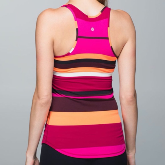 SOLD Lululemon Refresh Racer Tank - Blossom Stripe - Picture 2 of 6